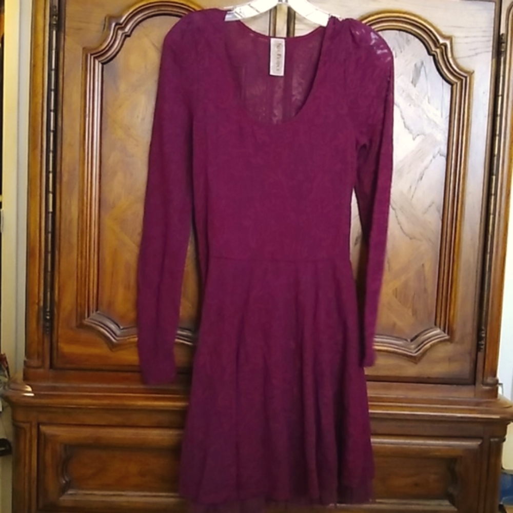 Free People cotton linen stretch lace dress, Sz M